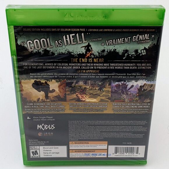 Extinction Deluxe Edition (Xbox One) - NEW - Sealed (Modus, 2018) - Picture 2 of 2